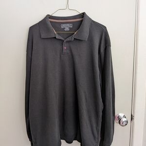Architect Large Black Long Sleeve Polo Soft Business Casual Fall Winter Spring
